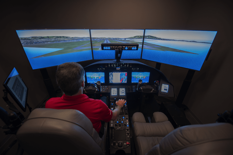 Textron Aviation’s Citation Latitude FTD, which is used in ground school training to help students gain confidence, comfort and instinct in flight operations.
