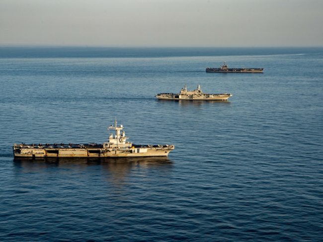 American, French, Italian Carrier Strike Groups Train Together at Sea