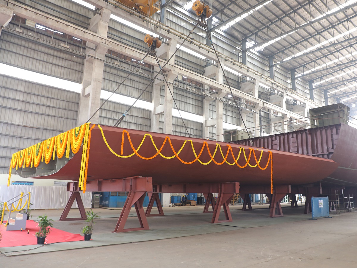 Keel laying ceremony held for new indian navy cadet training ship copy