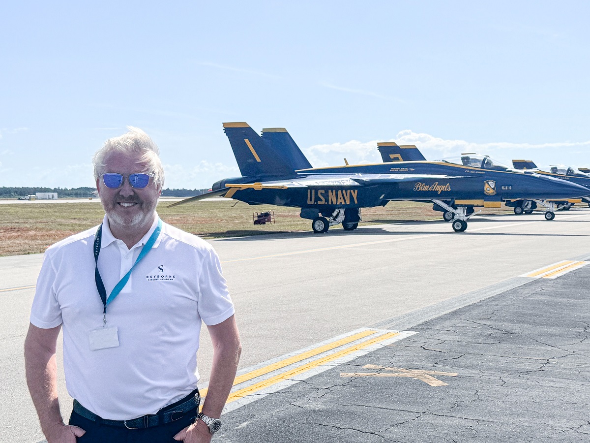 Lee woodward ceo skyborne with the blue angels