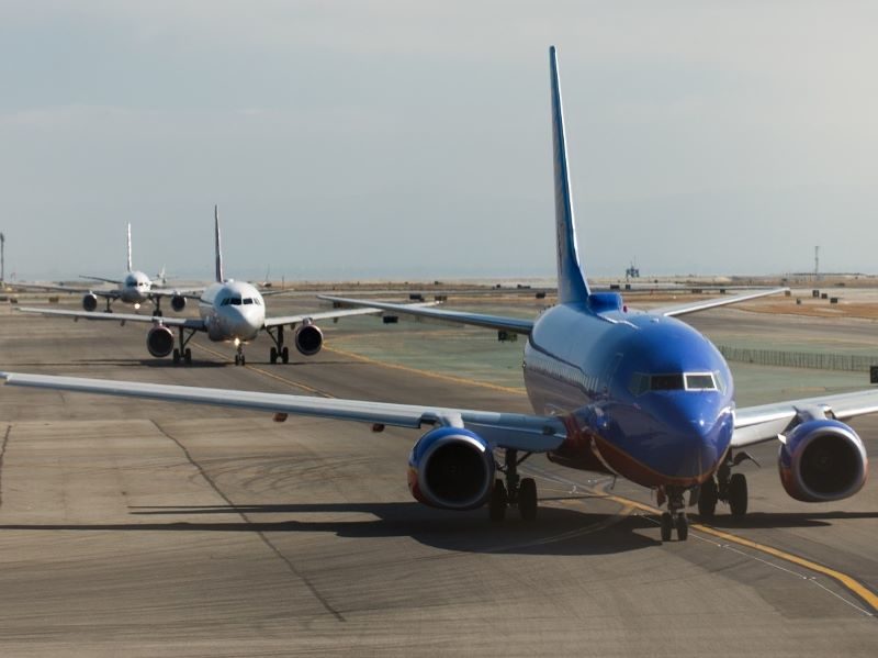 aircraft lined up